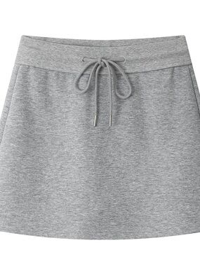 Grey Drawstring Knit Short